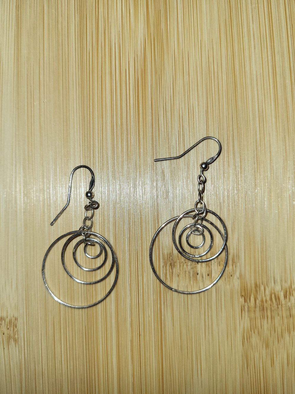 Vintage Sterling Silver Multi-Ring Dangle Earrings - Women's Jewelry
